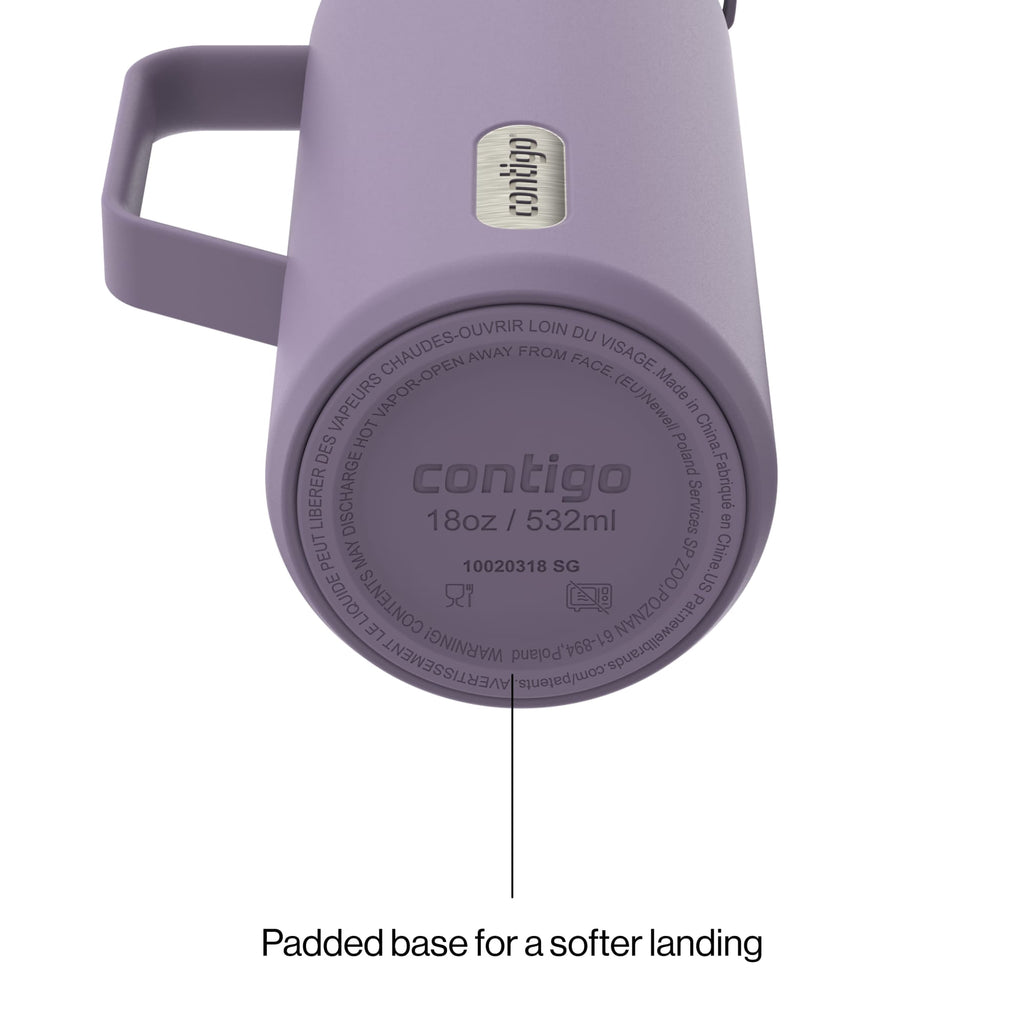 Contigo Water Bottle - 18 Oz, Stainless Steel, Vacuum Insulated Leakproof, SnapSeal Lid, Purple Carrot
