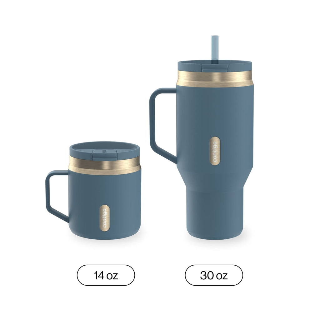 Contigo SnapSeal Leakproof Stainless Steel Reusable Travel Tumbler - Teal/Champagne, 14 oz