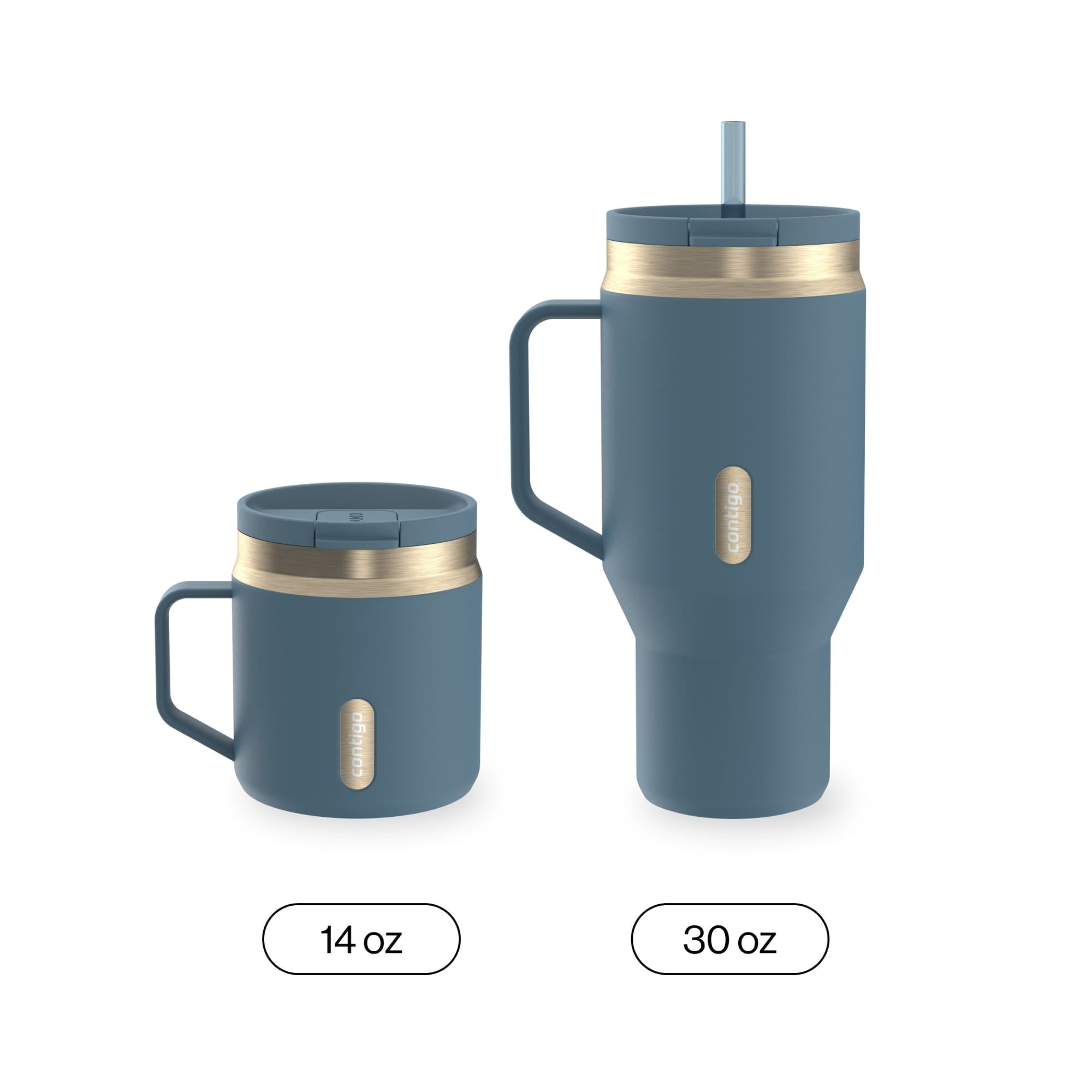 Contigo SnapSeal Leakproof Stainless Steel Reusable Travel Tumbler - Teal/Champagne, 14 oz