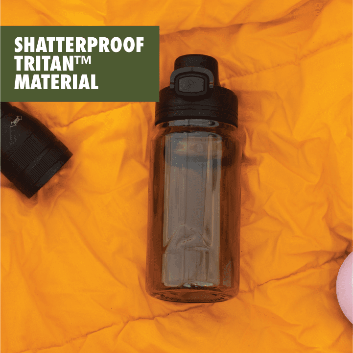 Ozark Trail 18 oz Tritan Plastic Flip-Top Lid Water Bottle - Gray