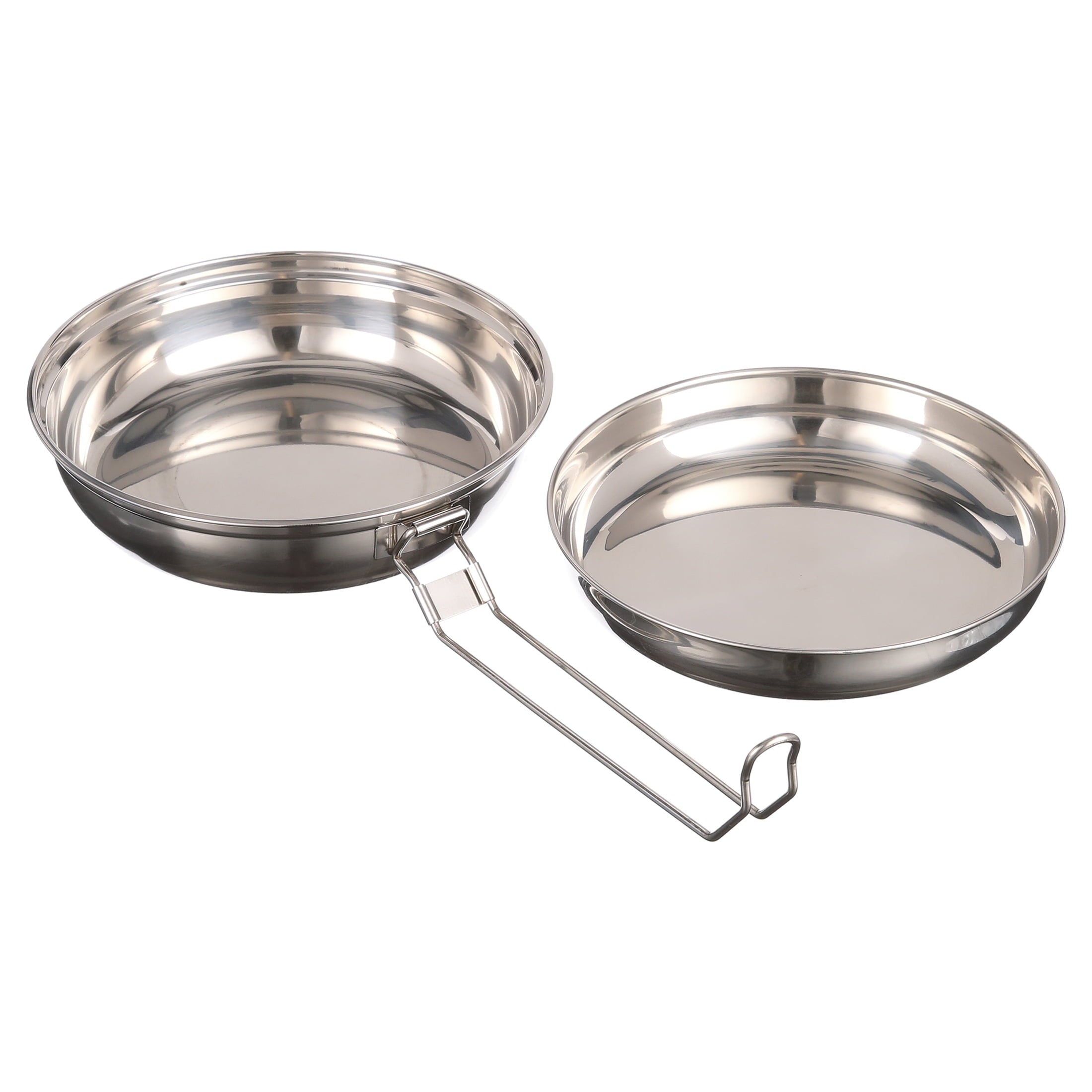 Ozark Trail 5-Piece Stainless Steel - Aluminum, and Plastic Space-Saving Cookware Camping Mess Kit