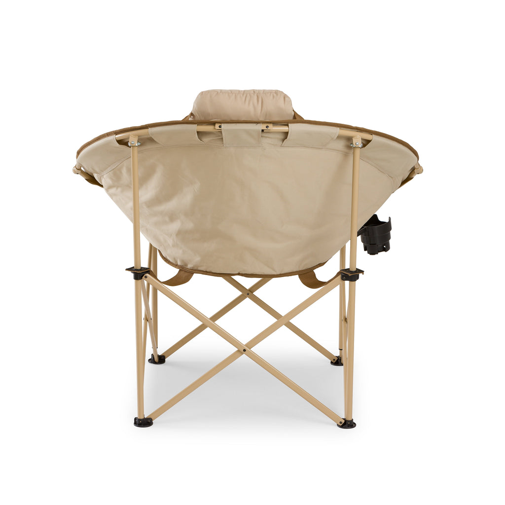 Ozark Trail Glamping Round Chair - Oversized & Padded, Soft Cozy Fabric, 300 lbs Capacity, Portable Camping & Outdoor Chair, Tan