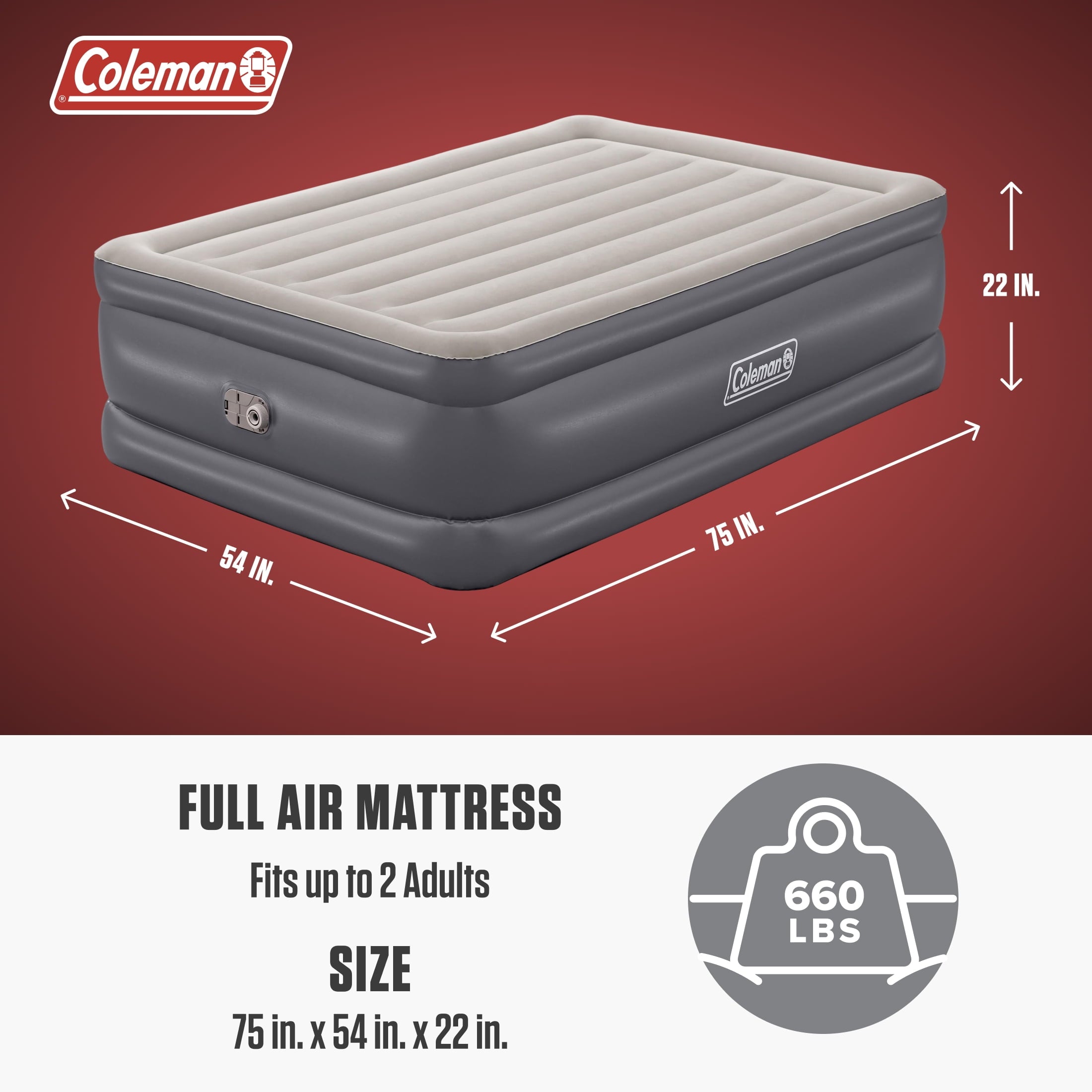 Coleman Tritech Air Mattress Full 22" with Built-in AC Pump