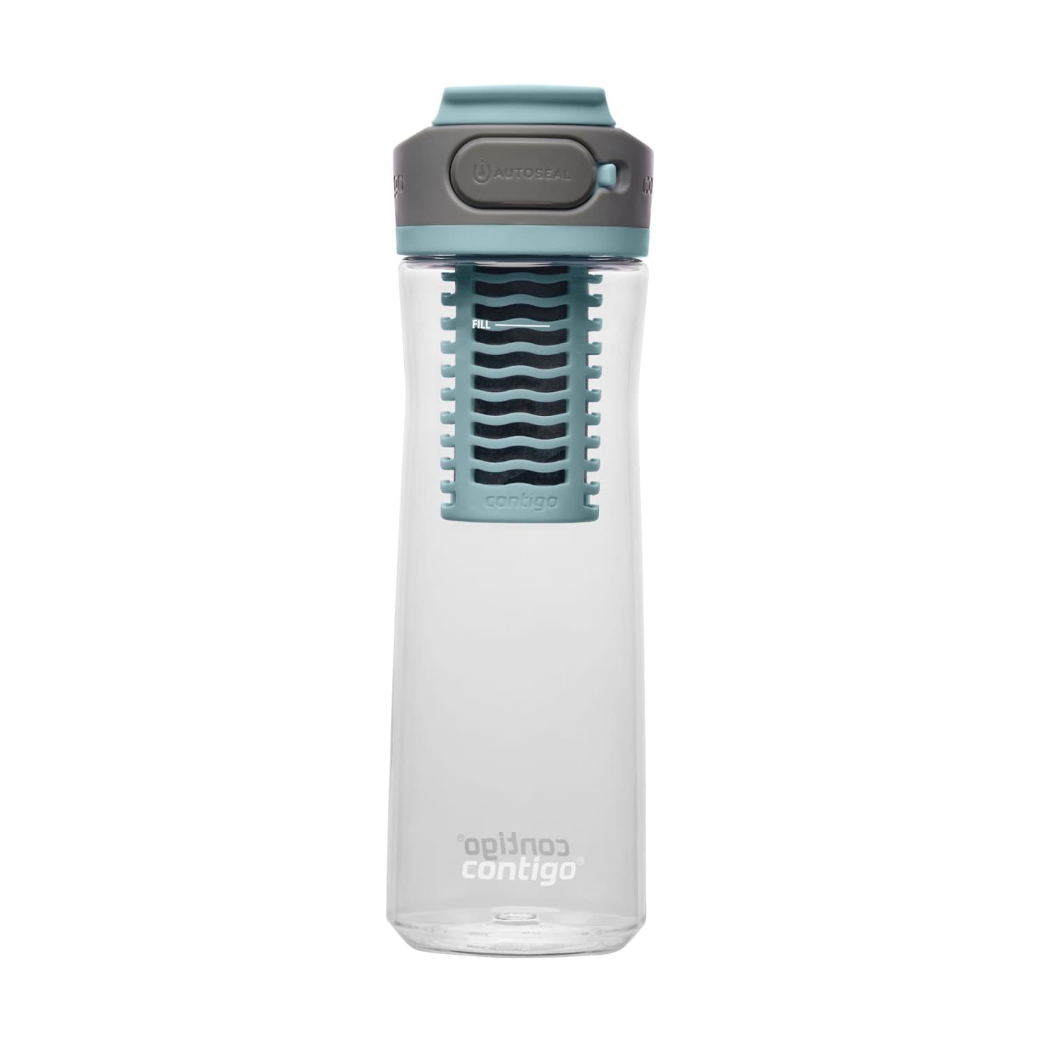 Contigo Clybourn Plastic FreeFlow Filter Water Bottle with AUTOSEAL Lid 24 oz. - Salt, with Replacable Filter - 2-Pack