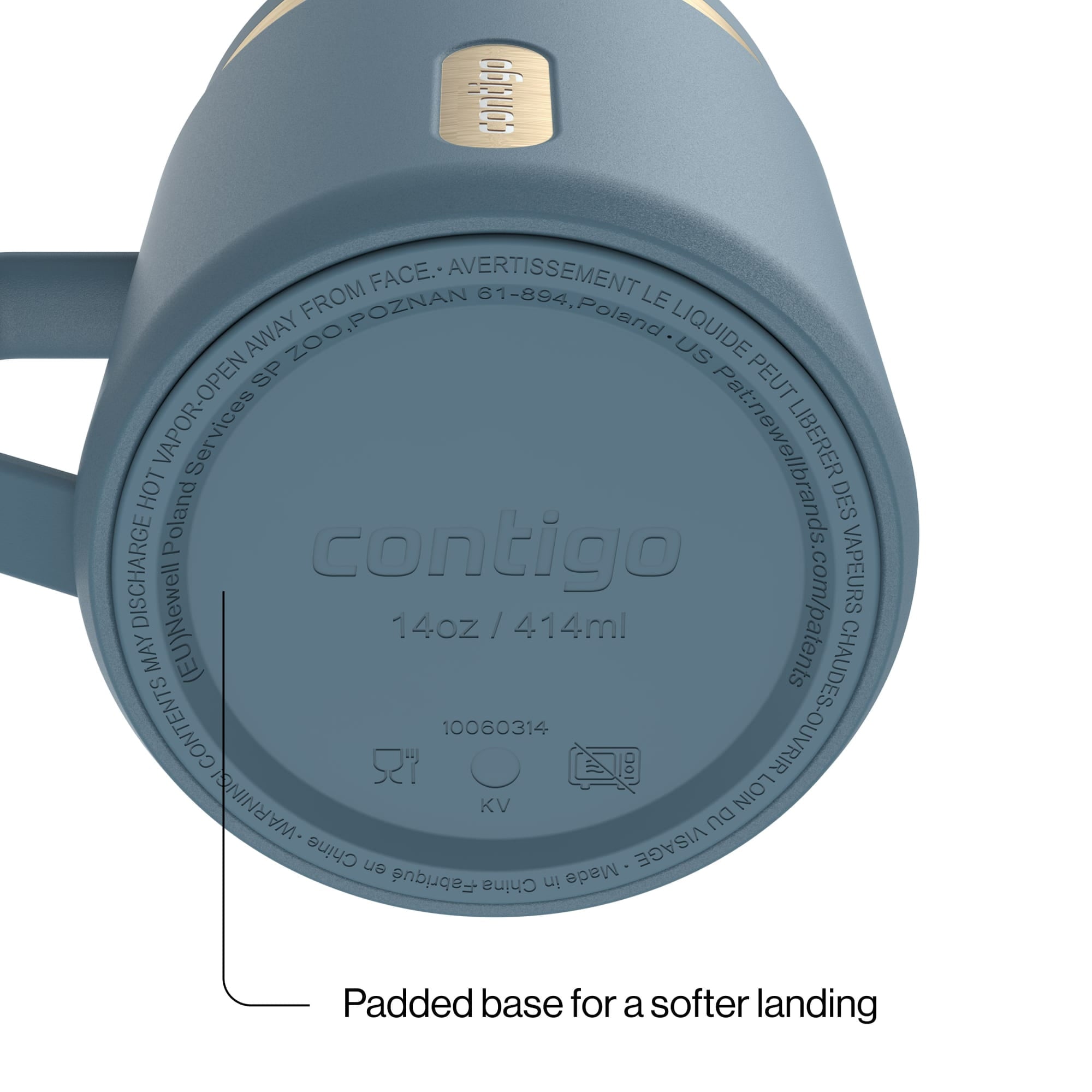 Contigo SnapSeal Leakproof Stainless Steel Reusable Travel Tumbler - Teal/Champagne, 14 oz
