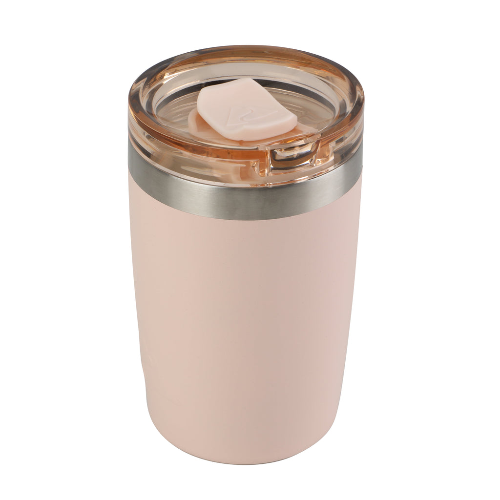 Ozark Trail 12oz Ceramic Lined Stainless Steel Insulated Travel Tumbler with Slider Lid - Frosted Peach