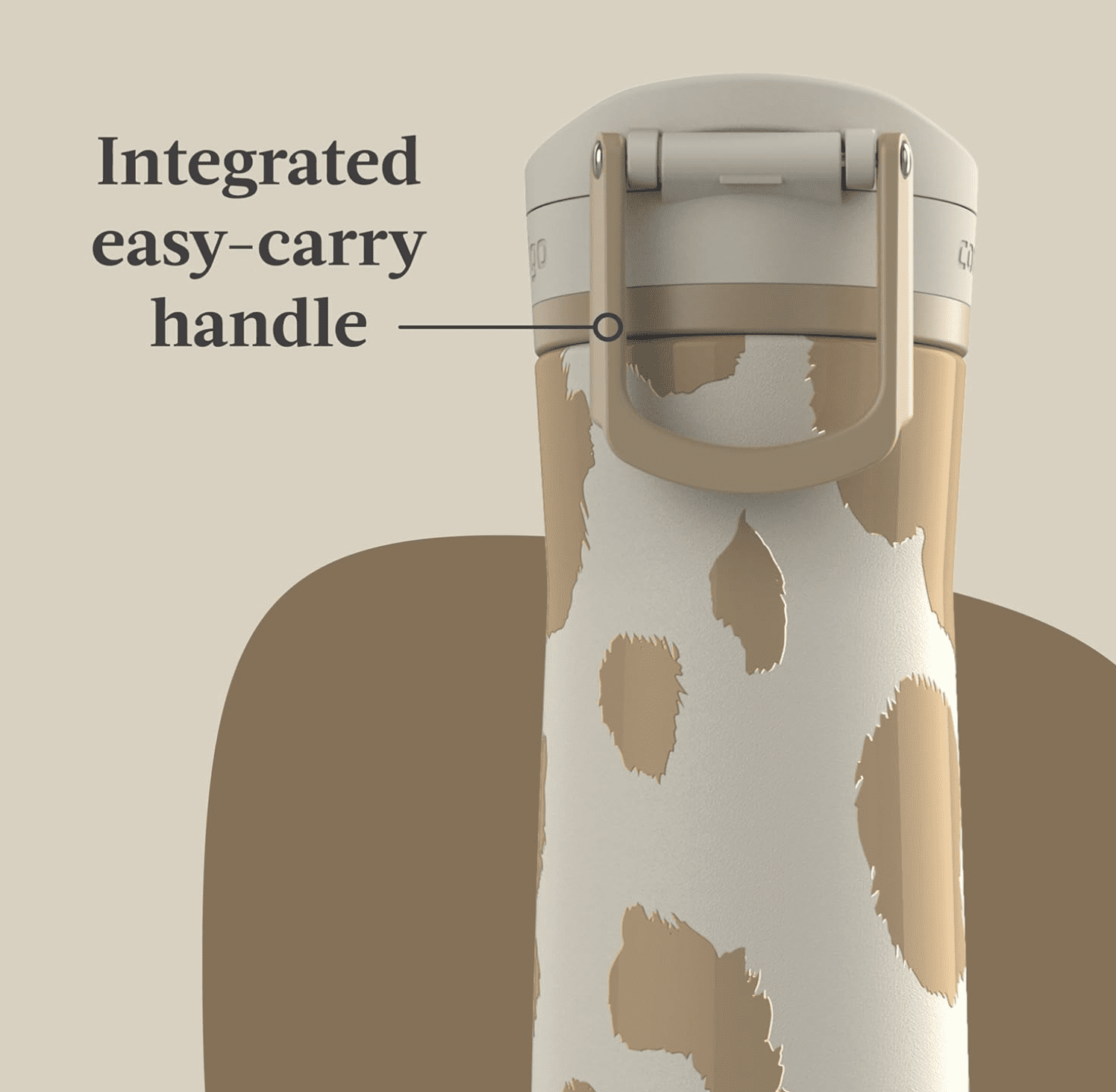 Contigo x Ally Love Jackson Chill 2.0 Stainless Steel Water Bottle - AutoPop Lid, 24 oz, Oatmilk