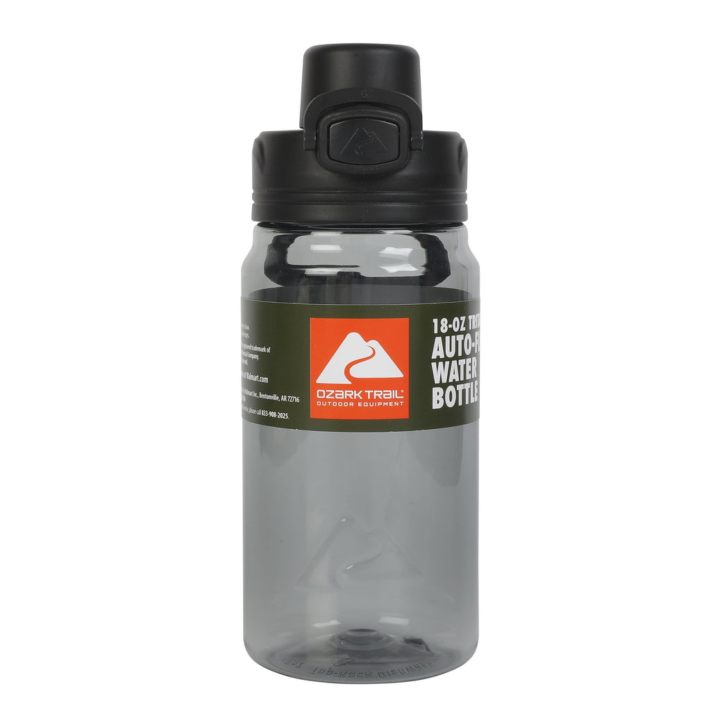 Ozark Trail Hiker Backpack 25 Liter - Black, Polyester, Adult, Teen + Ozark Trail 18 oz Tritan Flip-Top Water Bottle, Gray