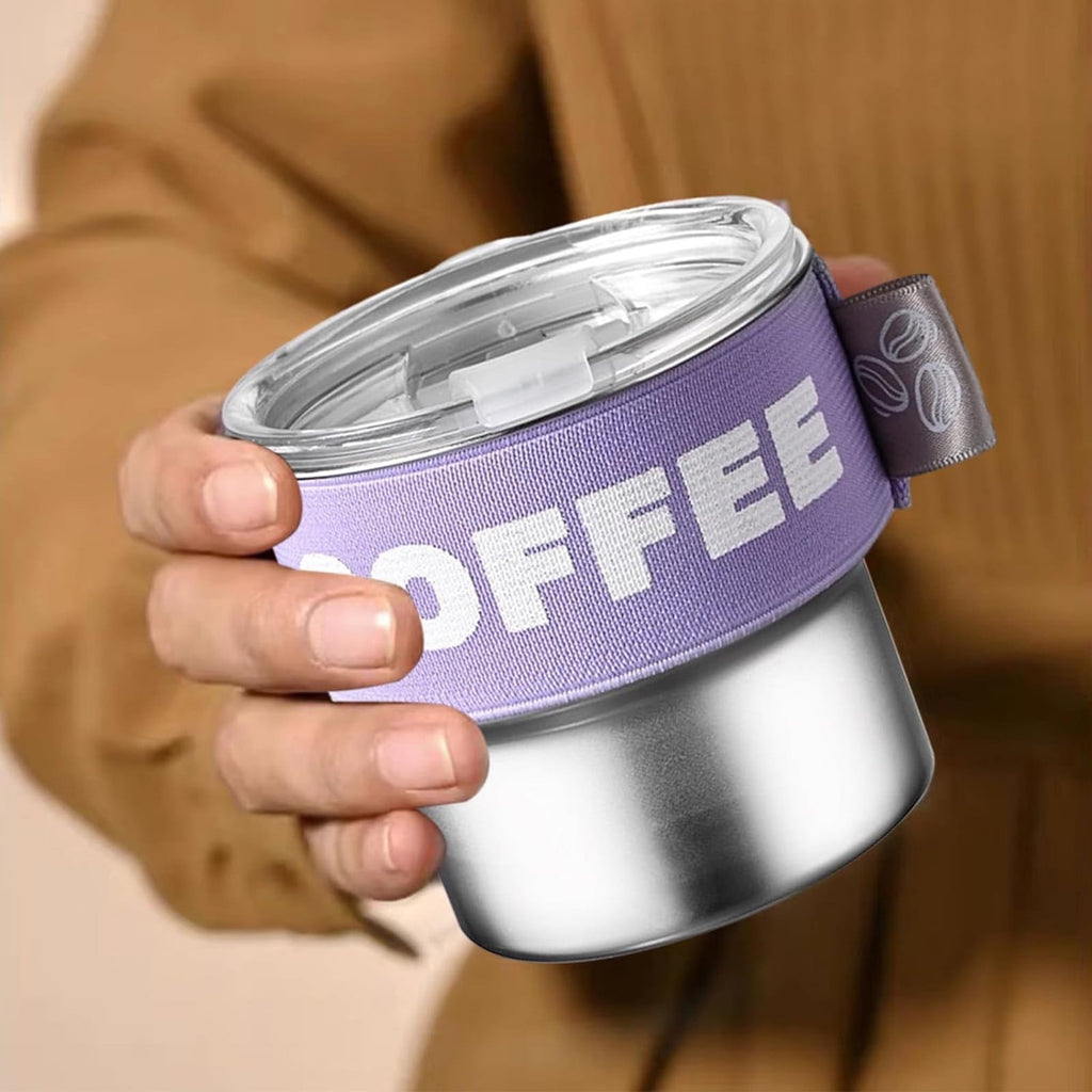Insulated Coffee Cup Portable Stainless Steel Travel Mug with Lid Leak Proof Design Ideal for Home and Car Use 400ML Capacity