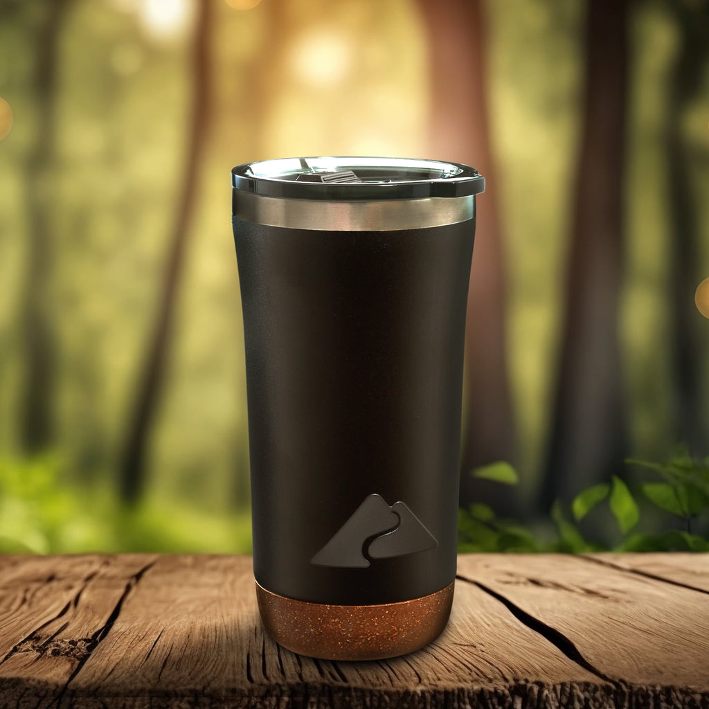 Ozark Trail 18 oz Stainless Steel Insulated Tumbler with Cork Bottom - Black