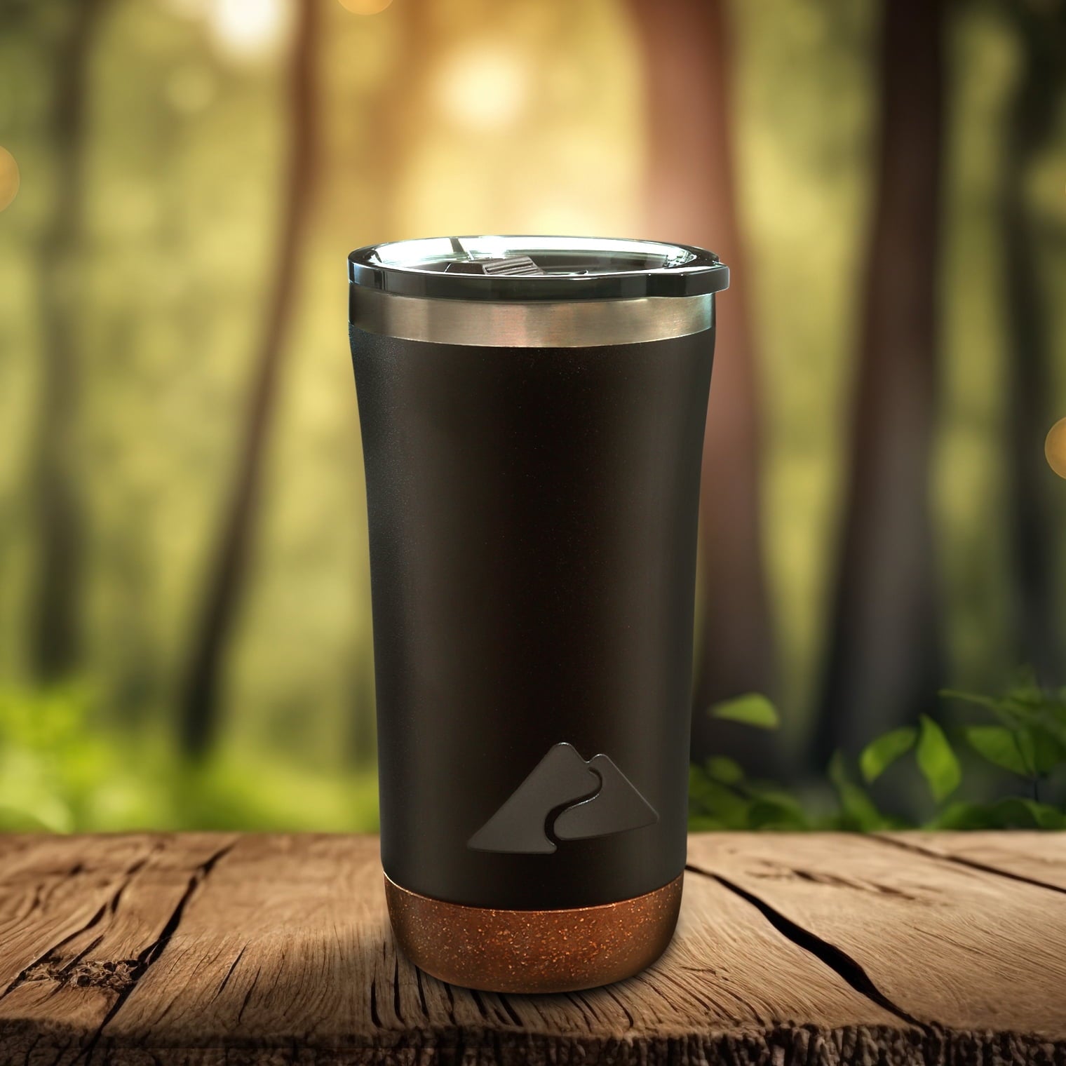 Ozark Trail 18 oz Stainless Steel Insulated Tumbler with Cork Bottom - Black - 3-Pack