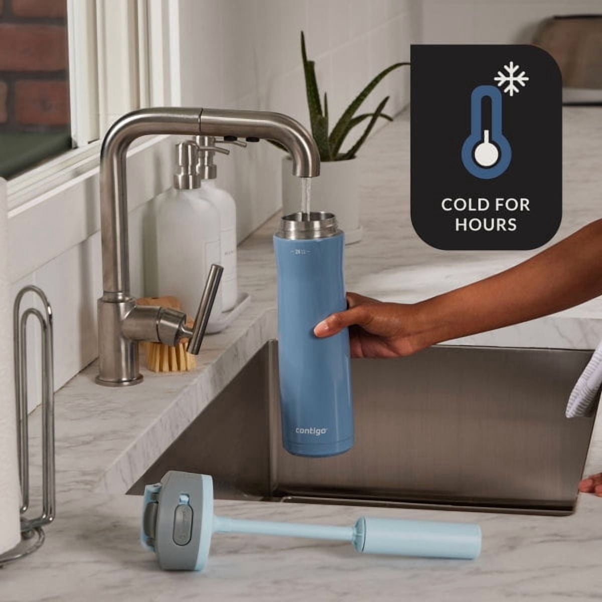 Contigo 24 oz. Wells Chill Stainless Steel Filter Bottle w/ Filters - Dark Ice