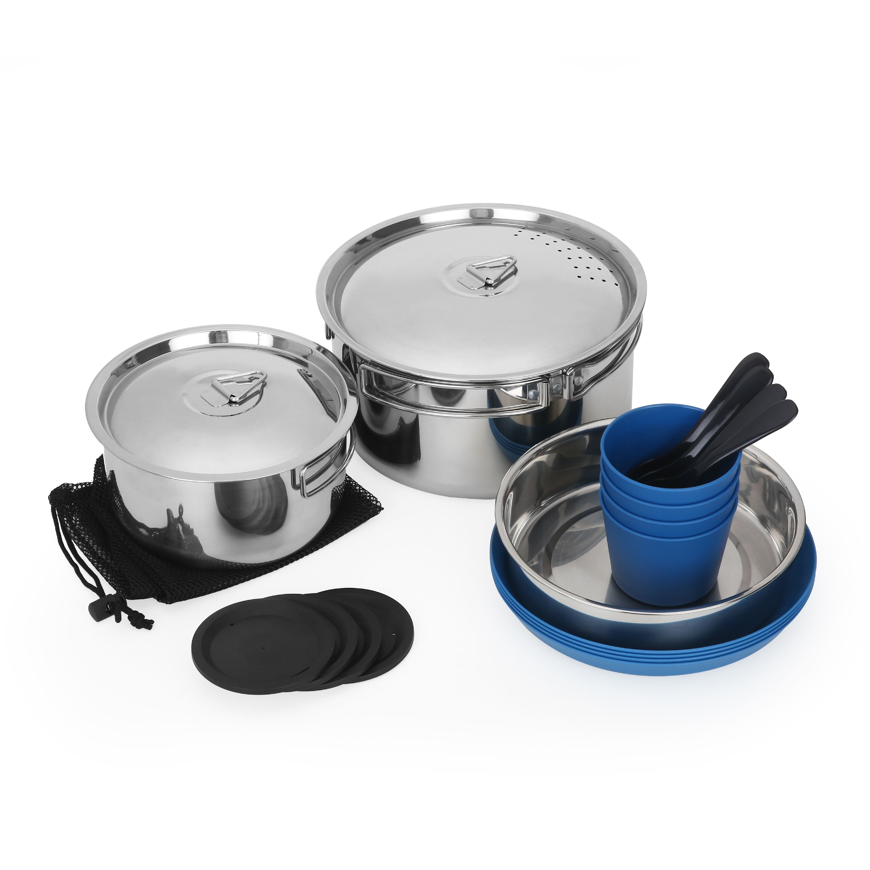 Ozark Trail 22-Piece Non-Stick Camping Mess Kit with Mesh Bag