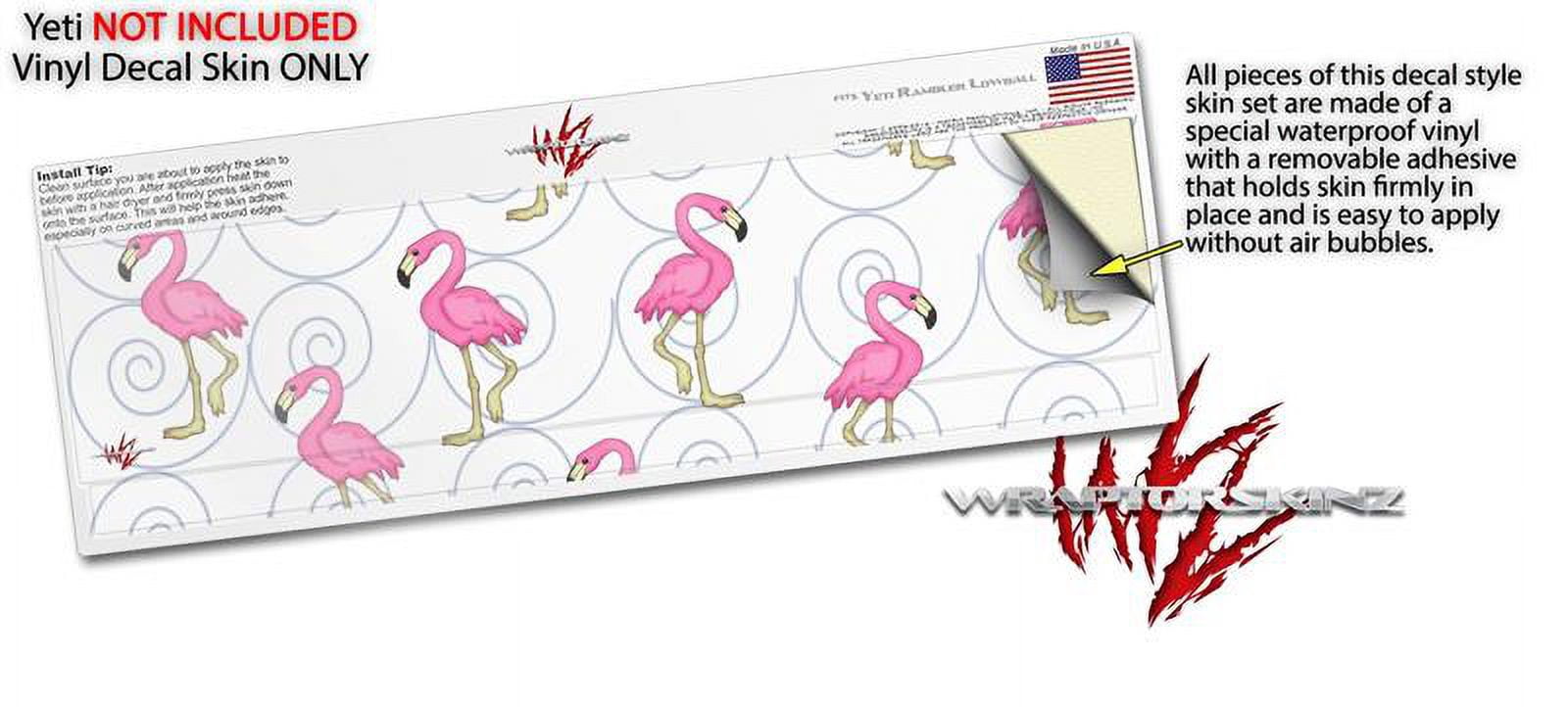 Skin Decal Wrap for Yeti Rambler Lowball - Flamingos on White by WraptorSkinz
