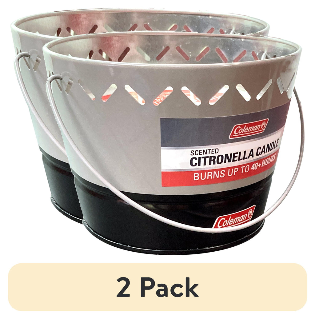 Coleman Brand Triple Wick Citronella Candle 20oz 2-Tone Bucket - Gray/Black - 2-Pack