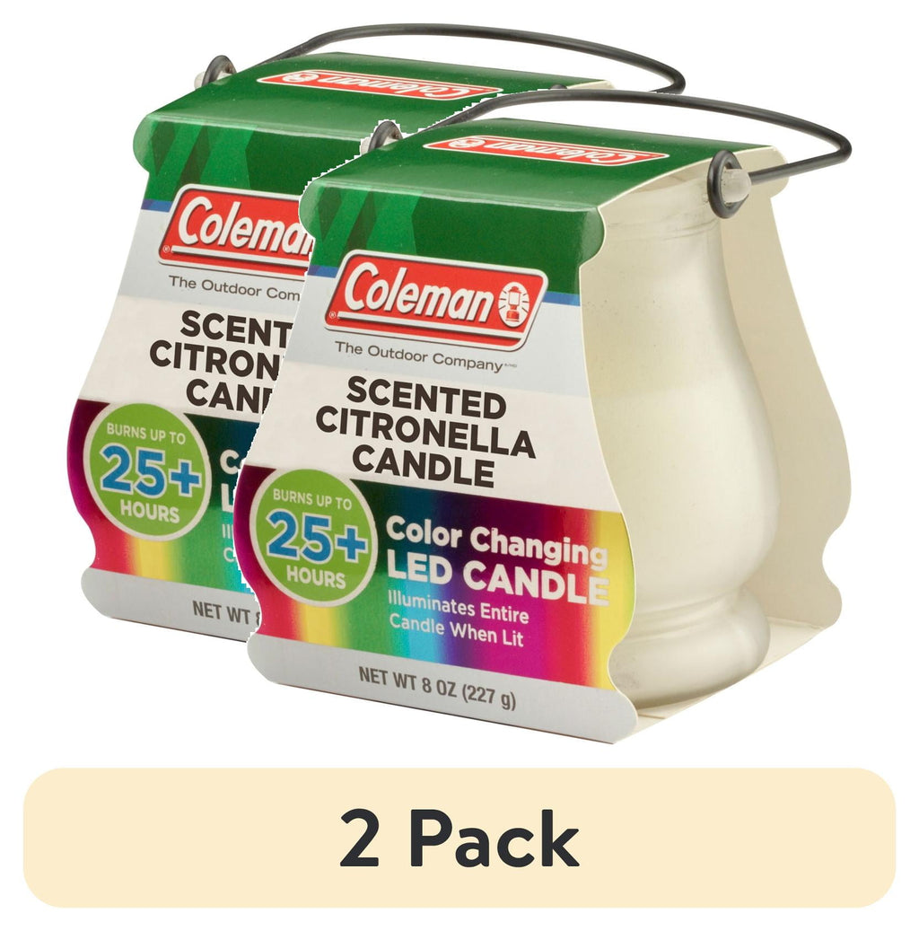 Coleman Color Changing LED Citronella Outdoor Scented Candle - 2-Pack