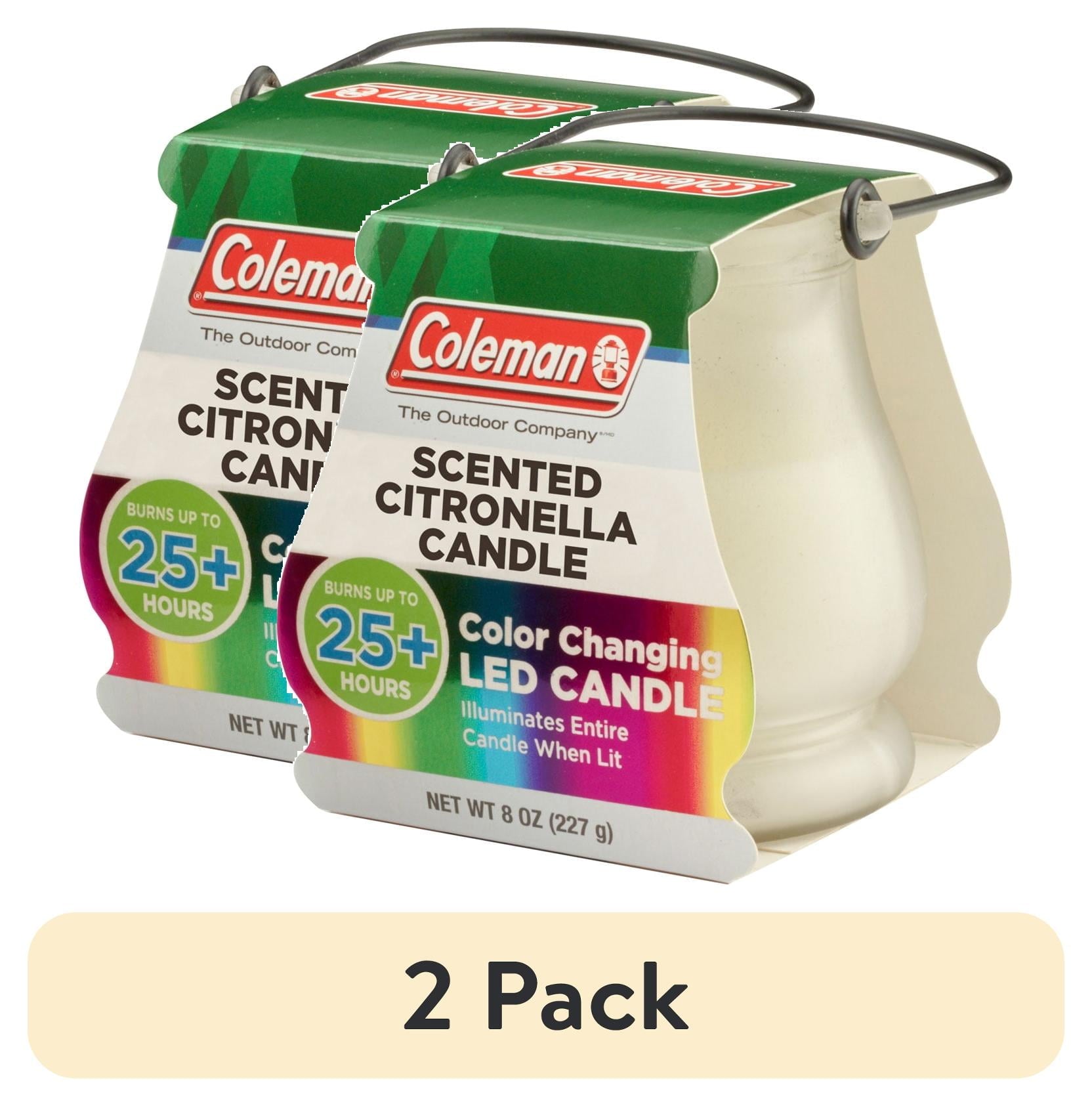 Coleman Color Changing LED Citronella Outdoor Scented Candle - 2-Pack