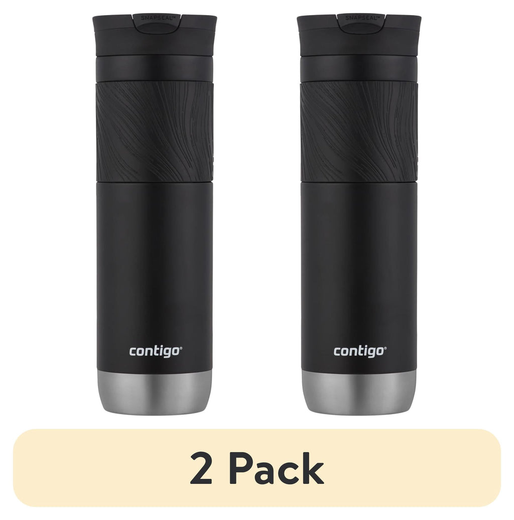 Contigo Byron 2.0 Stainless Steel Travel Mug with SNAPSEAL Lid and Grip in Black - 24 fl oz. - 2-Pack