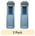 Contigo Clybourn Plastic FreeFlow Filter Water Bottle with AUTOSEAL Lid 24 oz. - Dark Ice, with Replacable Filter - 2-Pack
