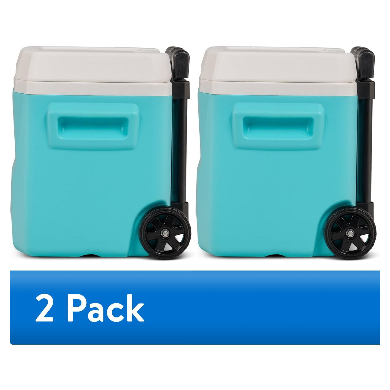 Igloo 16 QT Laguna Hard Side Ice Chest Cooler with Wheels - Aqua Blue - 2-Pack