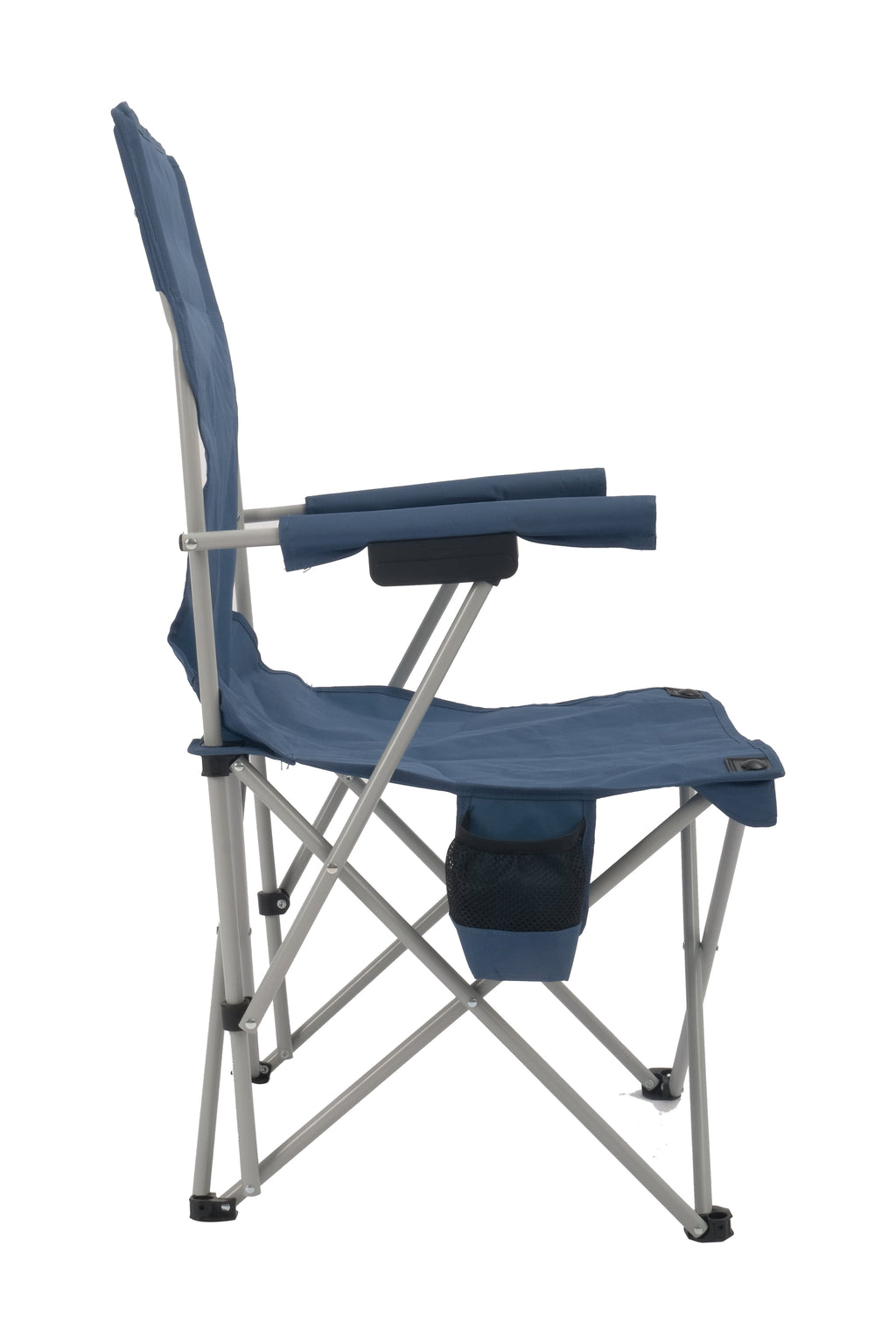 Ozark Trail Hard Arm Camping Chair with Durable Polyester Seat and Steel Frame - Portable with Cup Holder