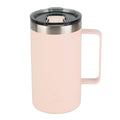 Ozark Trail 22oz Ceramic Lined Stainless Steel Insulated Coffee Mug with Magnetic Tritan Transparent Slider Lid - Frosted Peach
