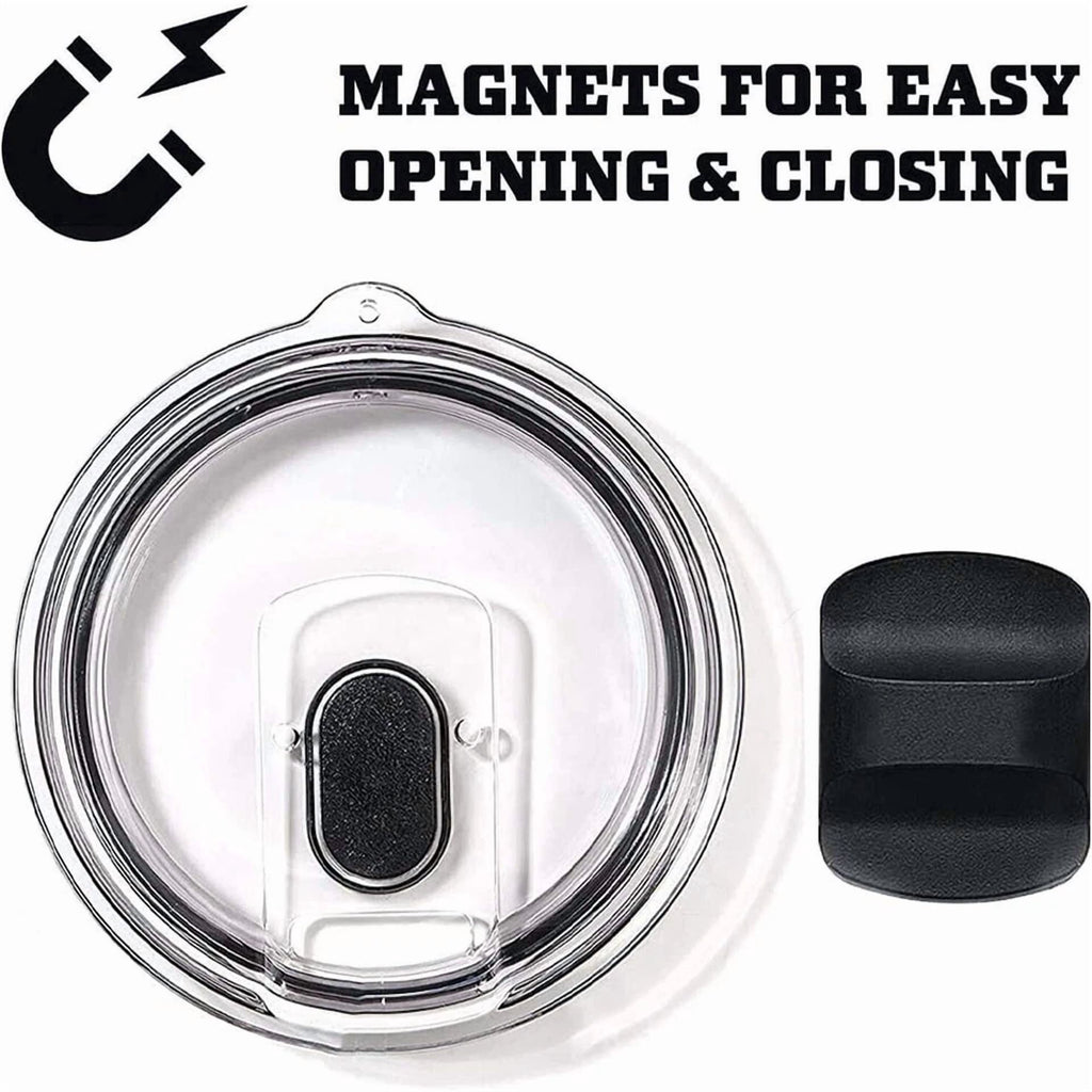 BEST- 2X 30 Oz Splash Spill Proof Magnetic Slider Lid For Yeti Rambler Tumbler Cup