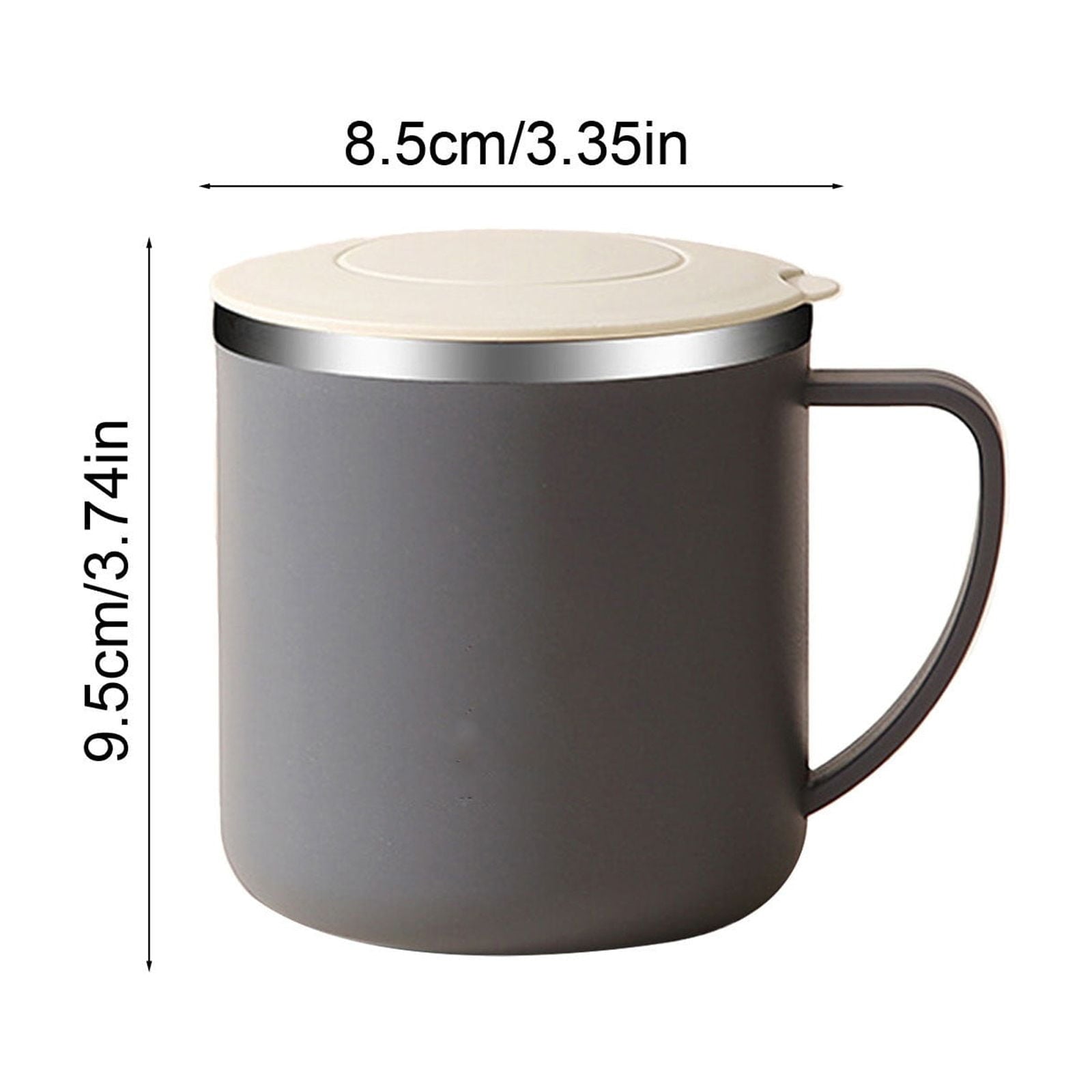 Uuiauoio 350ml Stainless Steel Coffee Mug - Double Wall Insulated Travel Coffee Mug - Unbreakable Metal Coffee Cup for Camping, Office & Car, Leakproof with Handle, 1ps