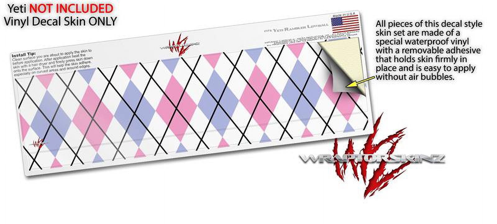 Skin Decal Wrap for Yeti Rambler Lowball - Argyle Pink and Blue by WraptorSkinz