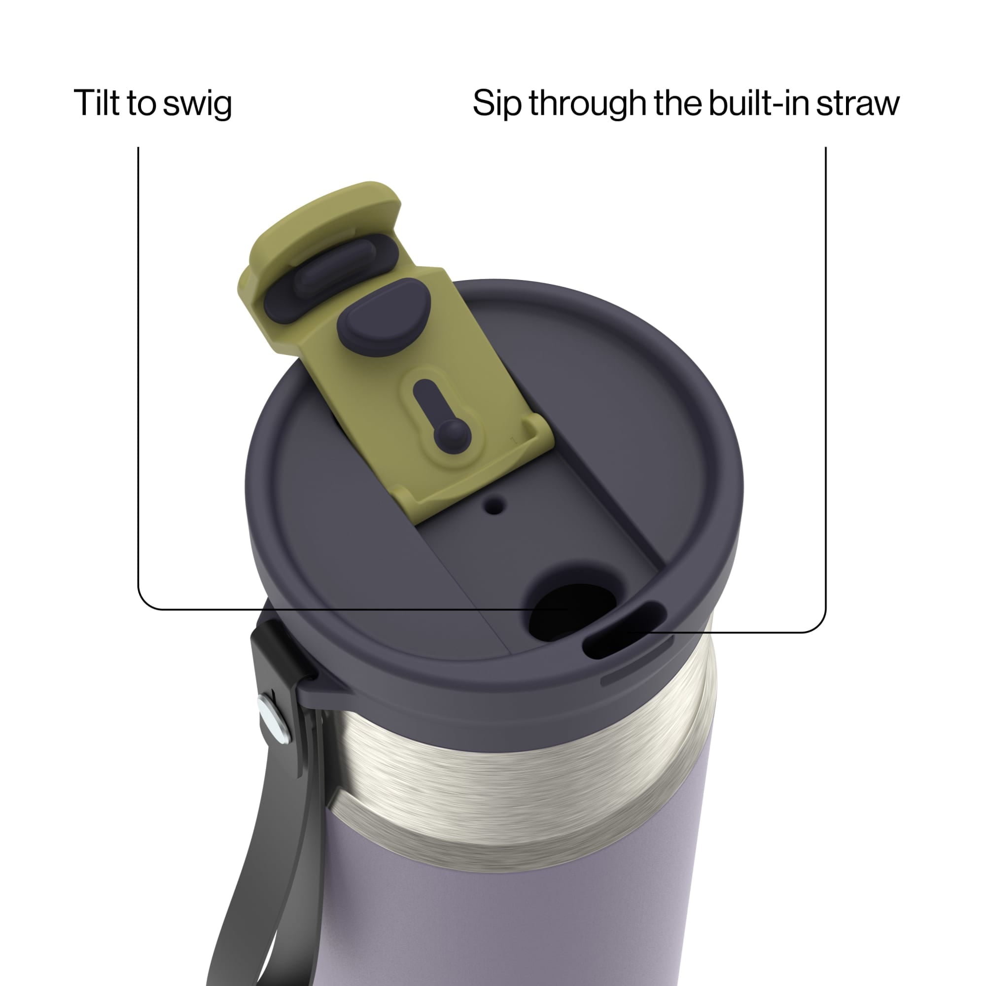 Contigo Water Bottle - 16 Oz, Stainless Steel, Vacuum Insulated Leakproof, DualSip 2-Way Lid, Starlight Vines