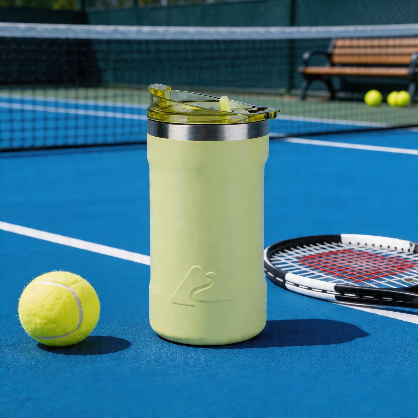 Ozark Trail 16oz Ceramic Lined Stainless Steel Can Tumbler with 2-in-1 Lid - Yellow