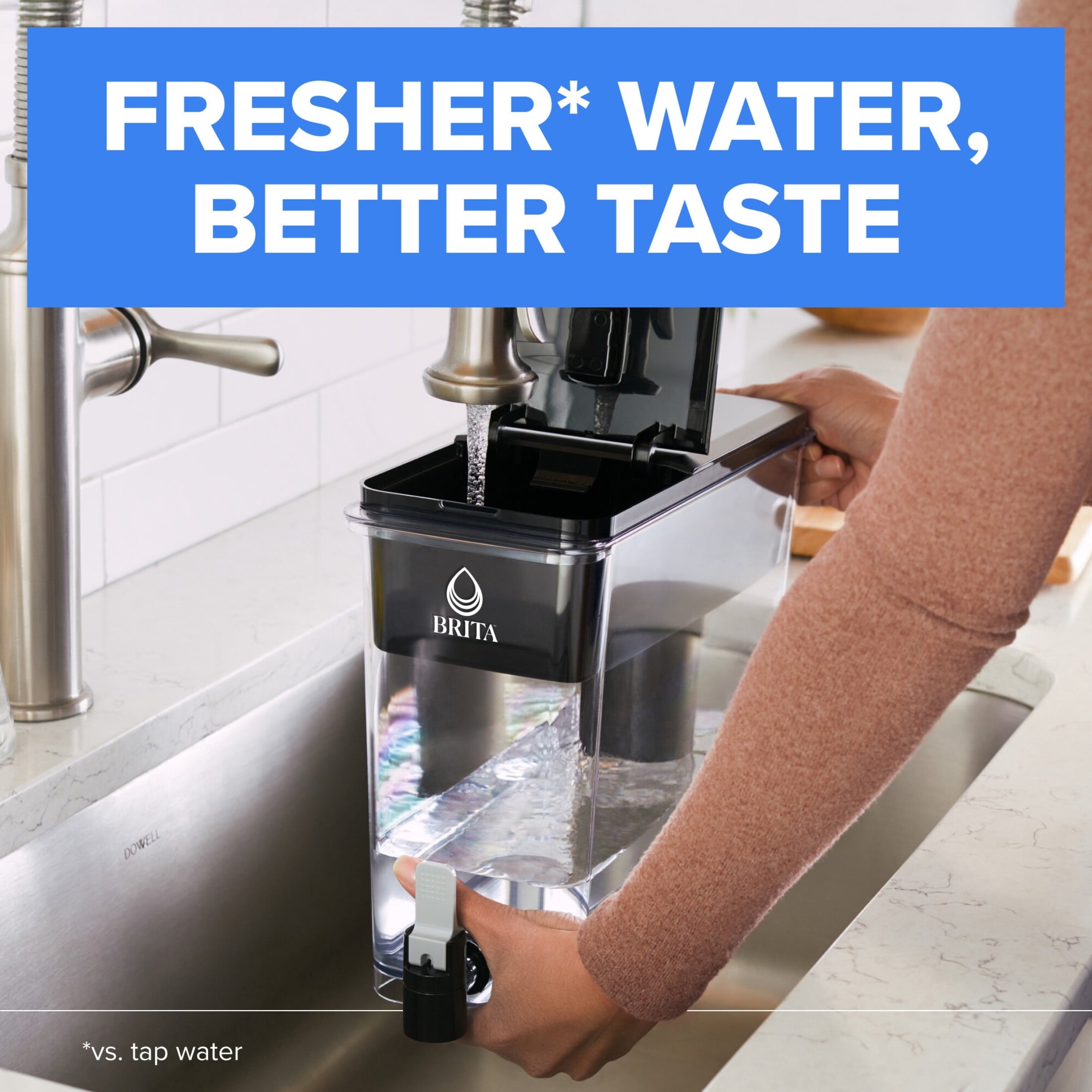 Brita 27 Cup Plastic Water Filtration Dispenser - Black, 1 Standard Brita Filter