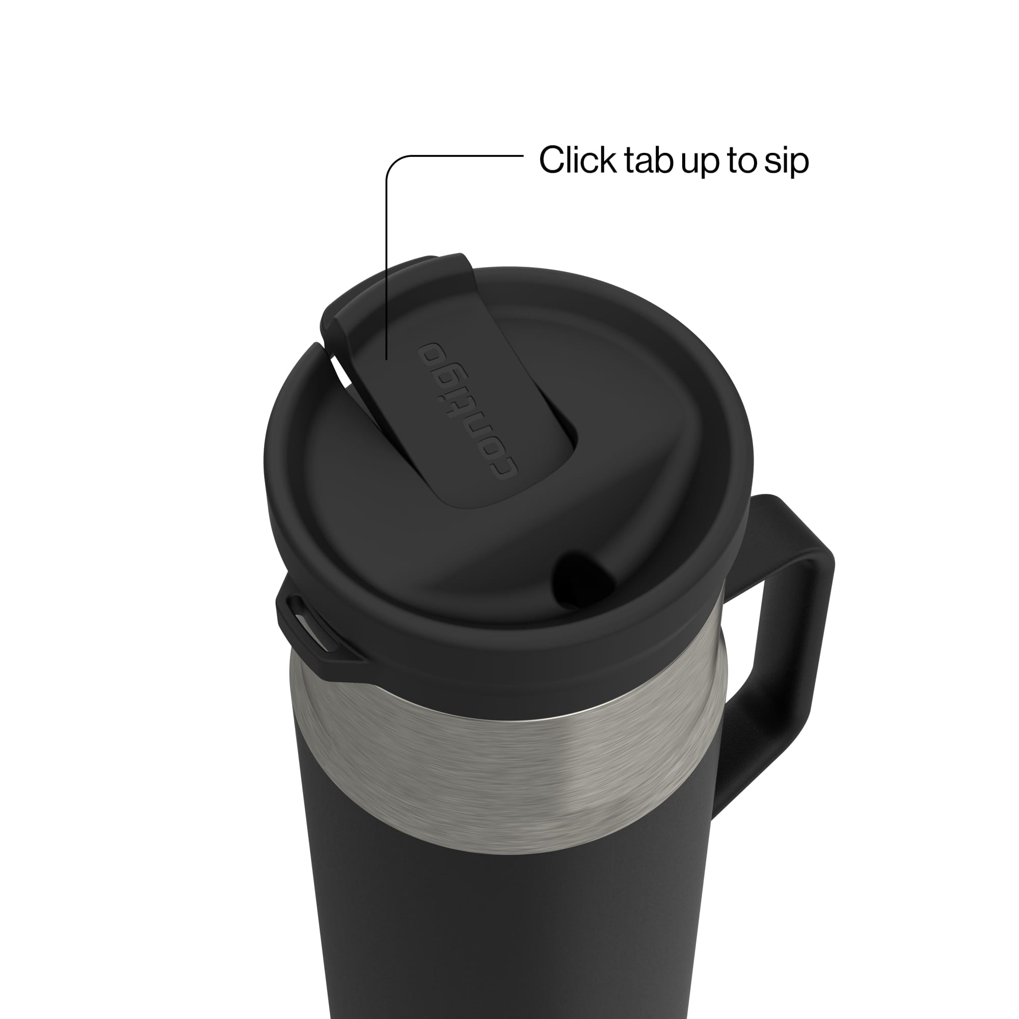 Contigo Water Bottle - 18 Oz, Stainless Steel, Vacuum Insulated Leakproof With Carrying Strap, SnapSeal Lid, Licorice