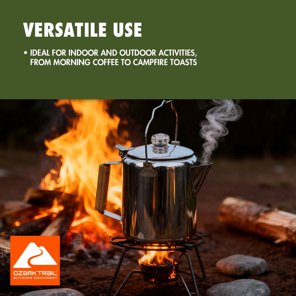 Ozark Trail 12-Cup Stainless Steel Camping Percolator