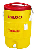 Igloo 5 Gallon Portable Water Cooler with Spout - Heavy Duty Plastic, Pressure-Fit Lid, Yellow