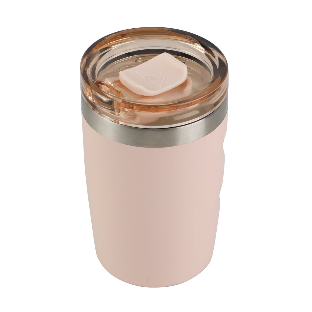 Ozark Trail 12oz Ceramic Lined Stainless Steel Insulated Travel Tumbler with Slider Lid - Frosted Peach