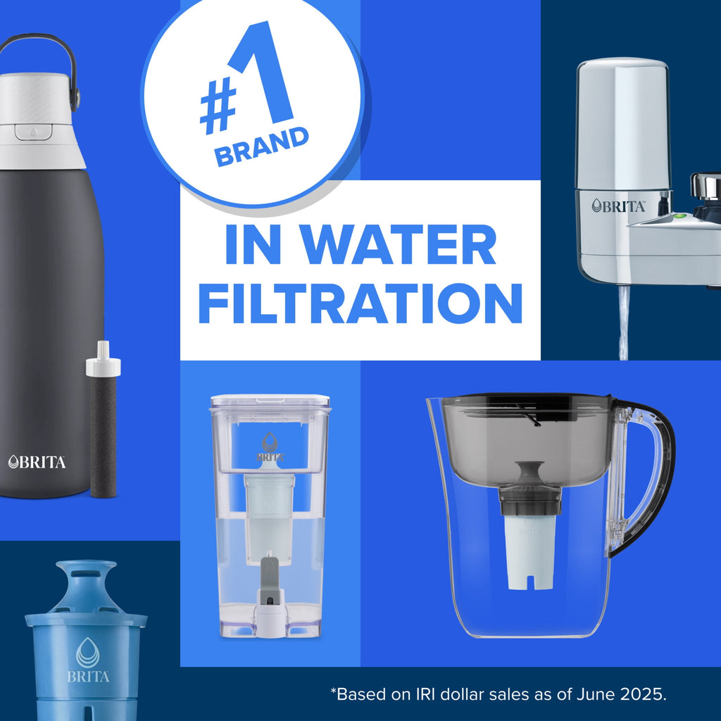 Brita Elite Advanced White - Faucet Water Filter System, 2 Replacement Filters, Reduces Lead