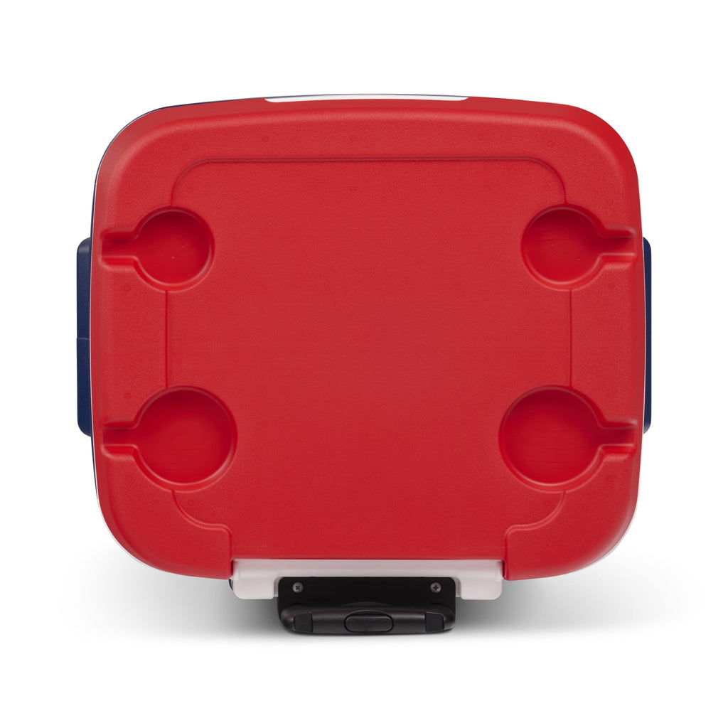 Igloo x USSF 60 QT Laguna Ice Chest Cooler with Wheels - US Soccer Rolling Cooler for Games and Practices, Red White and Blue