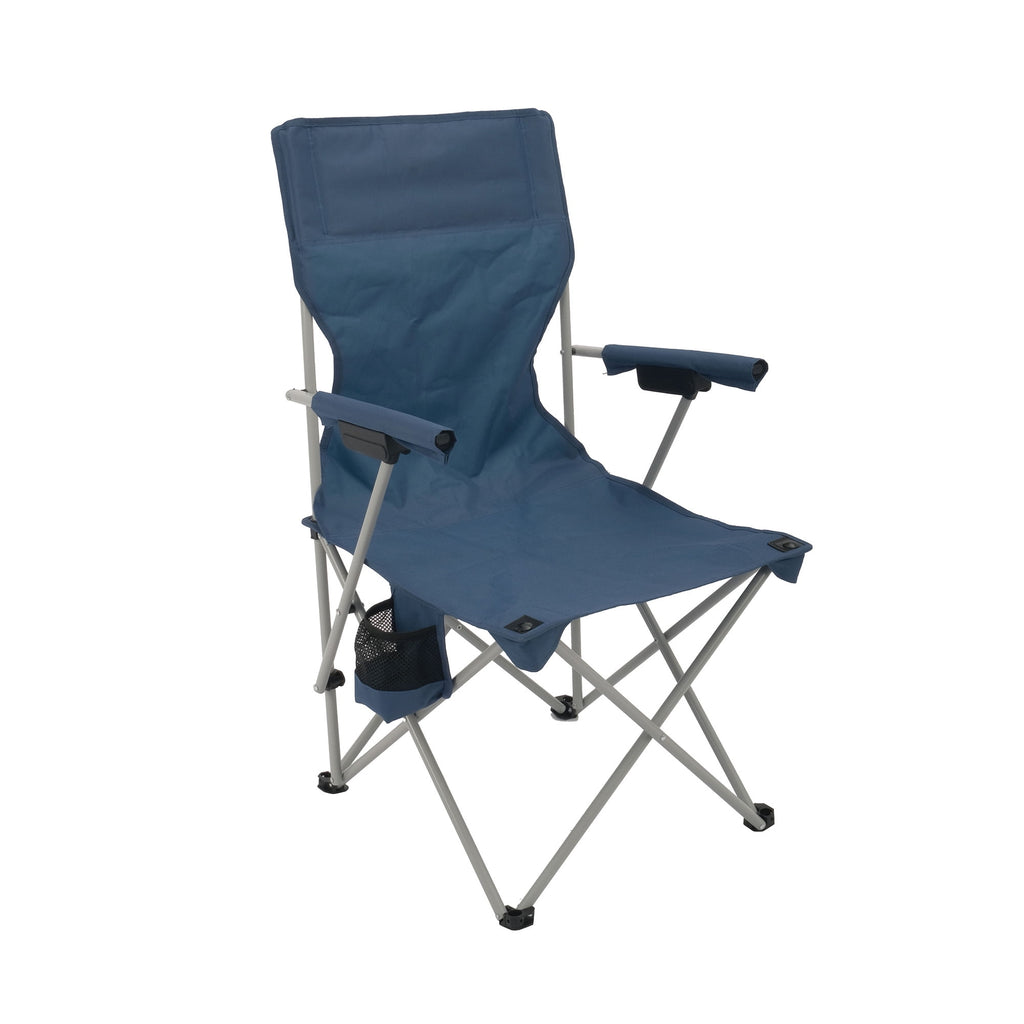 Ozark Trail Hard Arm Camping Chair with Durable Polyester Seat and Steel Frame - Portable with Cup Holder