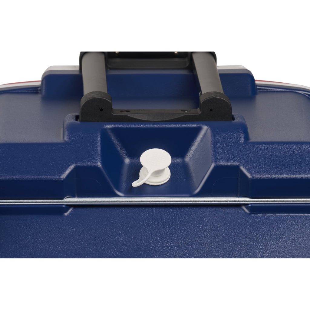 Igloo x USSF 60 QT Laguna Ice Chest Cooler with Wheels - US Soccer Rolling Cooler for Games and Practices, Red White and Blue