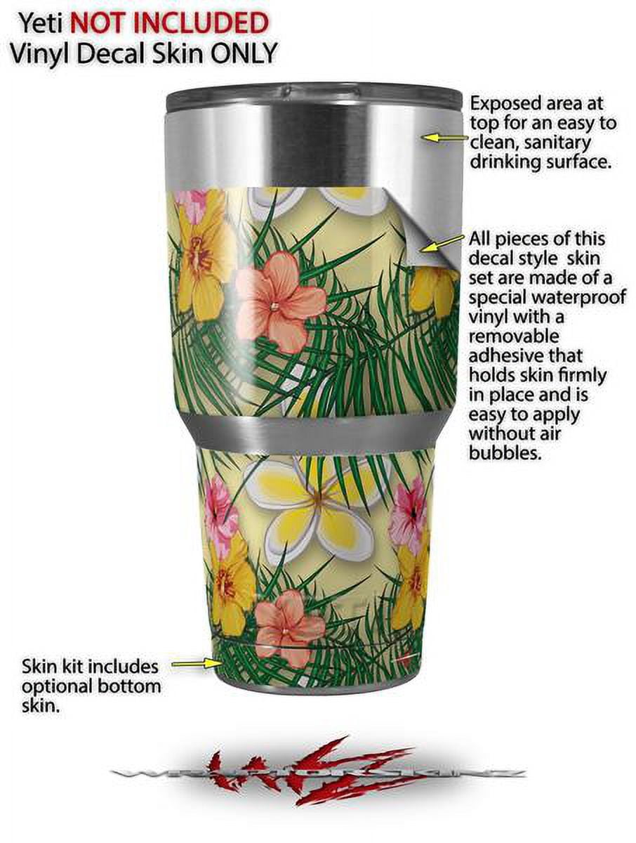 Skin Decal Wrap for Yeti Tumbler Rambler 30 oz Beach Flowers 02 Yellow Sunshine (TUMBLER NOT INCLUDED) by WraptorSkinz