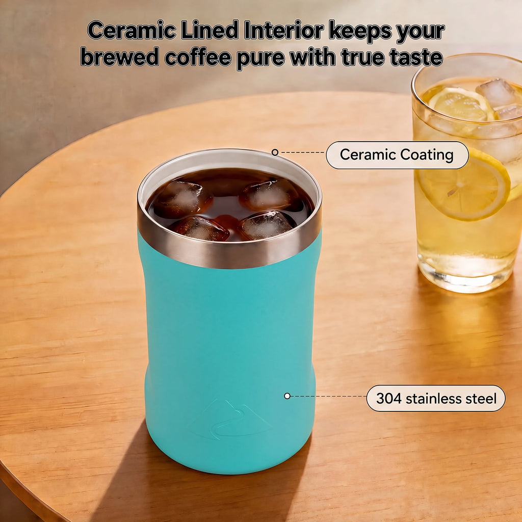 Ozark Trail 16oz Ceramic Lined Stainless Steel Can Tumbler with 2-in-1 Lid - Teal