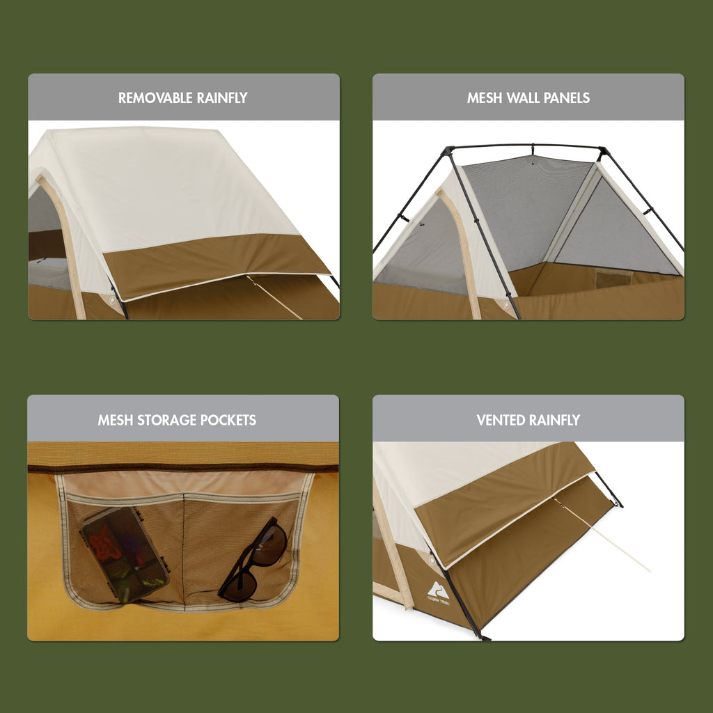 Ozark Trail 7' x 7' 3-Person A-Frame Tent - 13.44 lbs