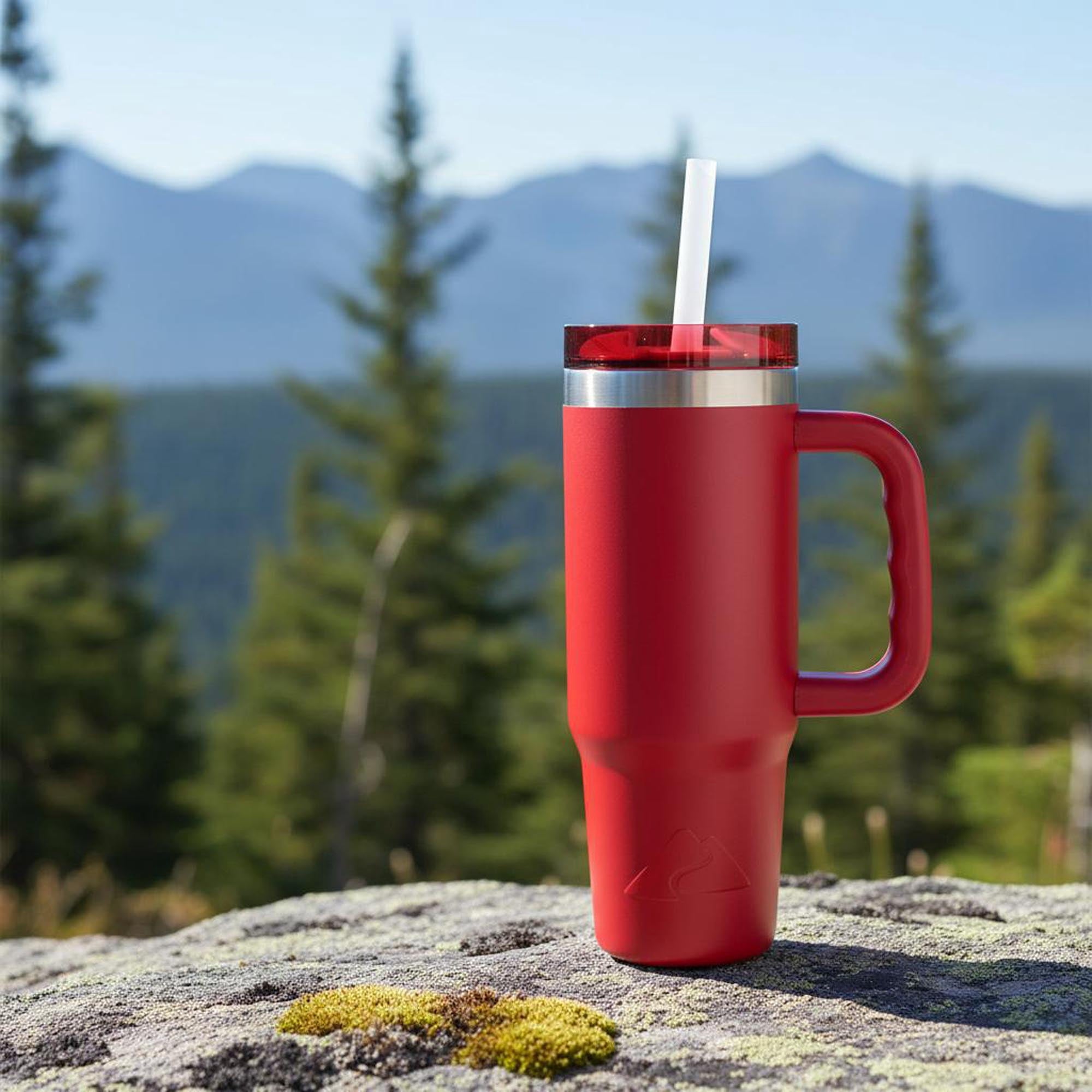 Ozark Trail 30 oz Stainless Steel Insulated Tailgating Tumbler with Handle - Dark Red