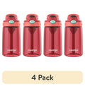 Contigo Kids Water Bottle with Redesigned AUTOSPOUT Straw - 14 oz., Goji Berry Coral - 4-Pack