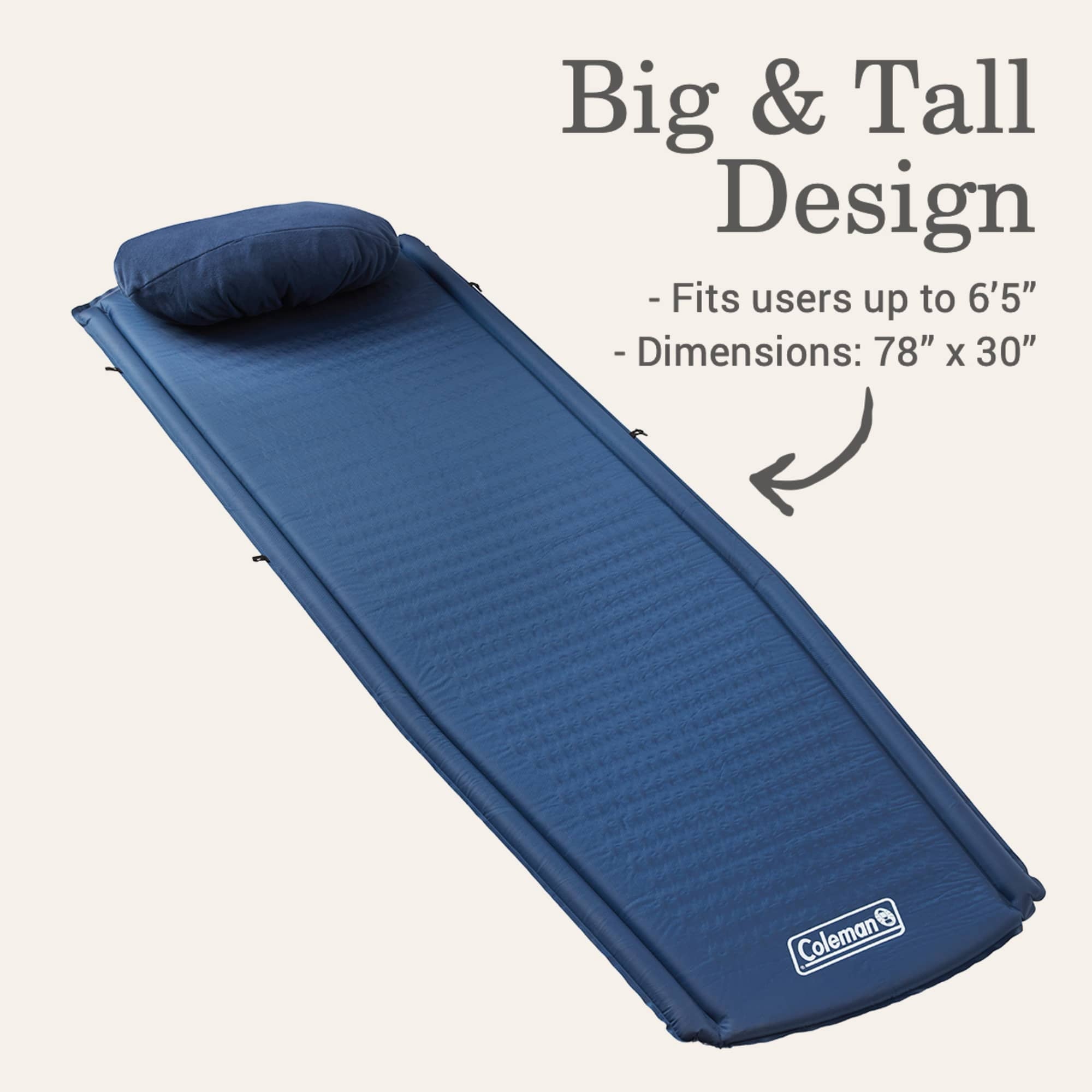Coleman Montauk Big and Tall Self-Inflating Sleeping Pad - Blue Nights