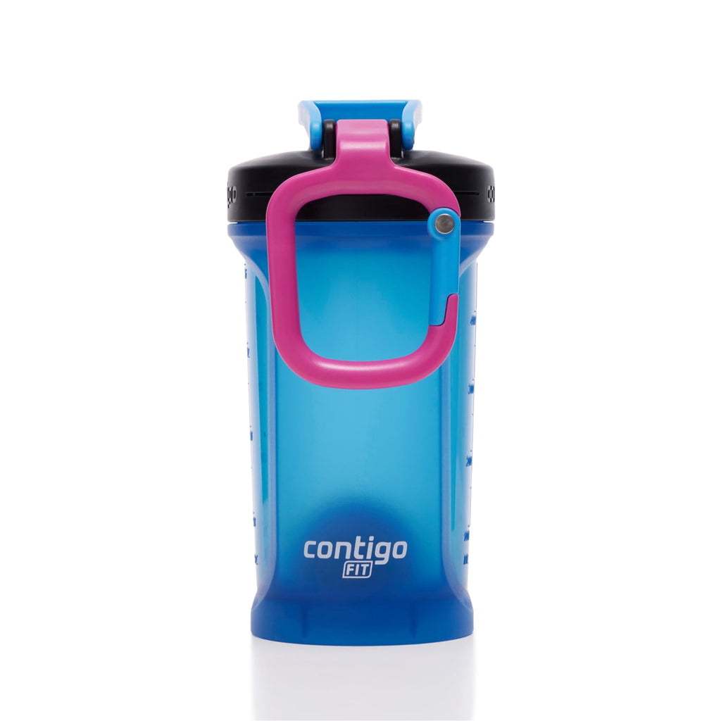 Contigo Fit Plastic Shake & Go 2.0 Shaker Bottle - Blue Poppy, 20 fl oz.