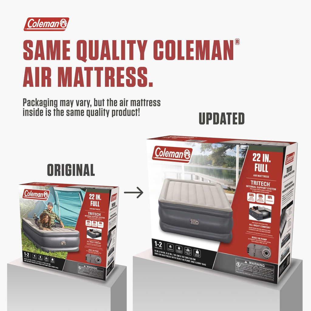 Coleman Tritech Air Mattress Full 22" with Built-in AC Pump