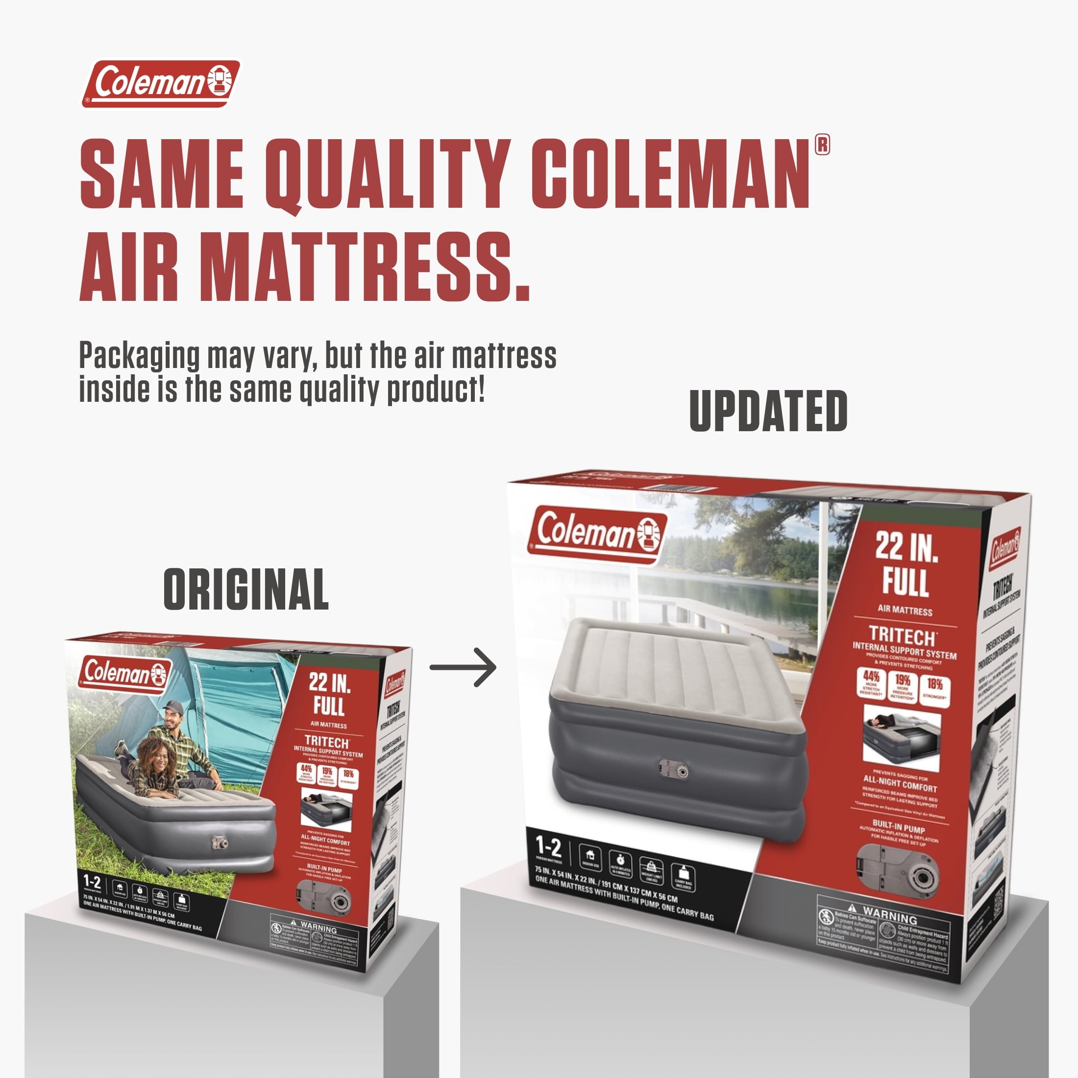 Coleman Tritech Air Mattress Full 22" with Built-in AC Pump