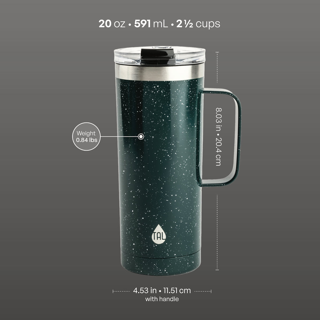TAL 20oz Stainless Steel Mountaineer Travel Mug - Teal Speckle